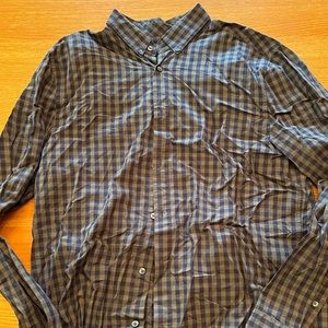H&M Green & Black Plaid Long Sleeve Button Up